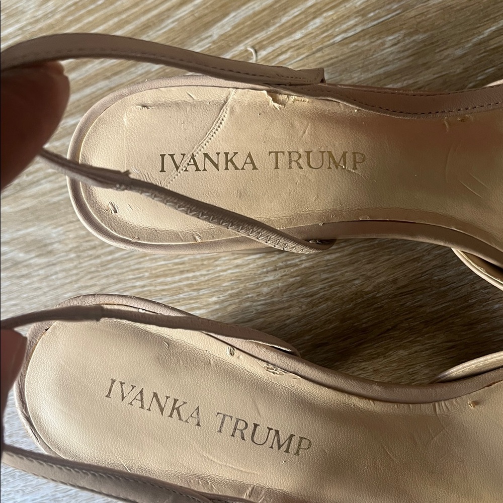 Ivanka Trump Liah Cap Toe Slingback Nude Block Heels sz 8 - Picture 14 of 14